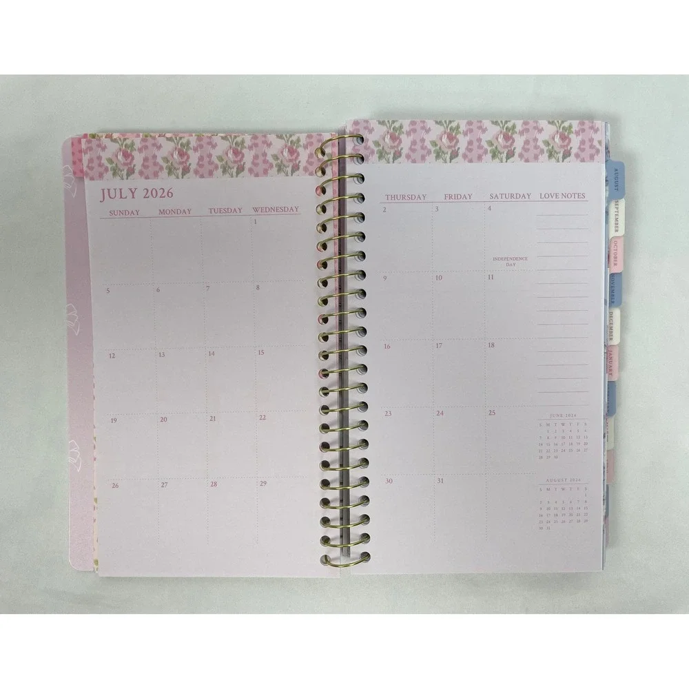 LoveShackFancy x Target Weekly Monthly Student School Planner Floral Ditsy Pink